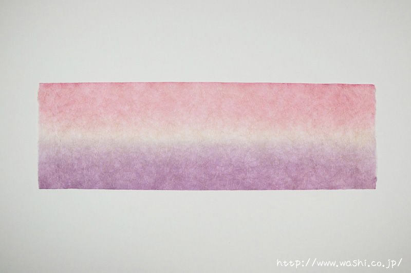 紫とピンクのツートンカラー染め和紙