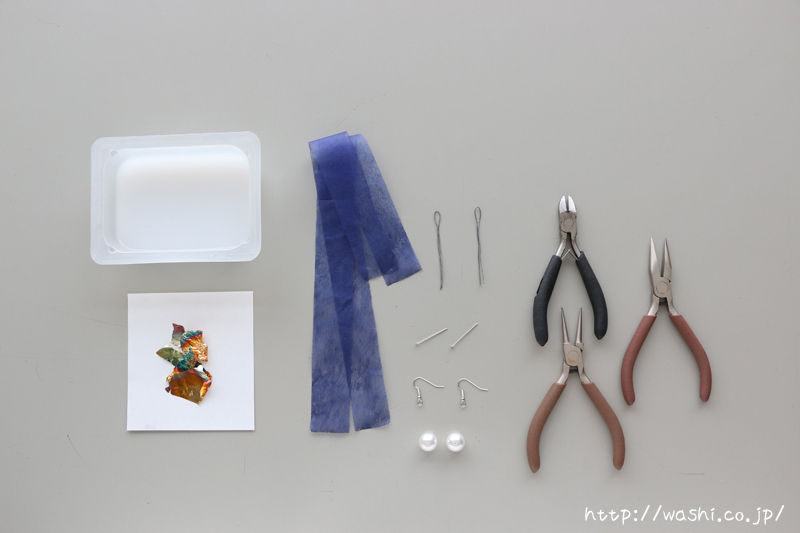 DIY和紙アクセサリー・和紙玉ハンドメイドピアスの作り方 (必要な材料・工具)