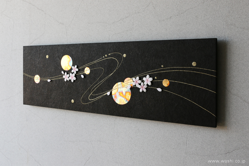 花や雪などのパーツを付け替えて、季節を楽しめるアートパネル (春・桜モチーフ)