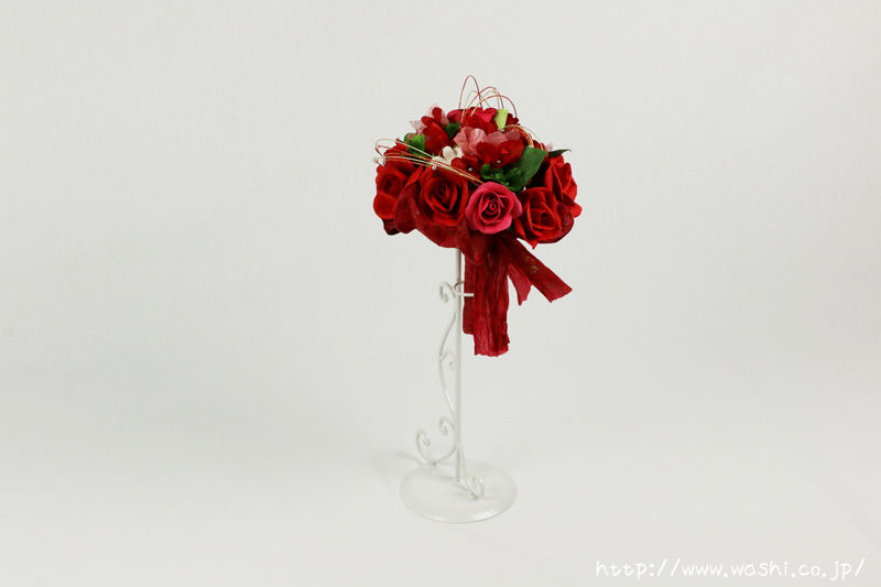 結婚1周年（紙婚式）のプレゼントにオススメの和紙ブーケ・花束（赤）
